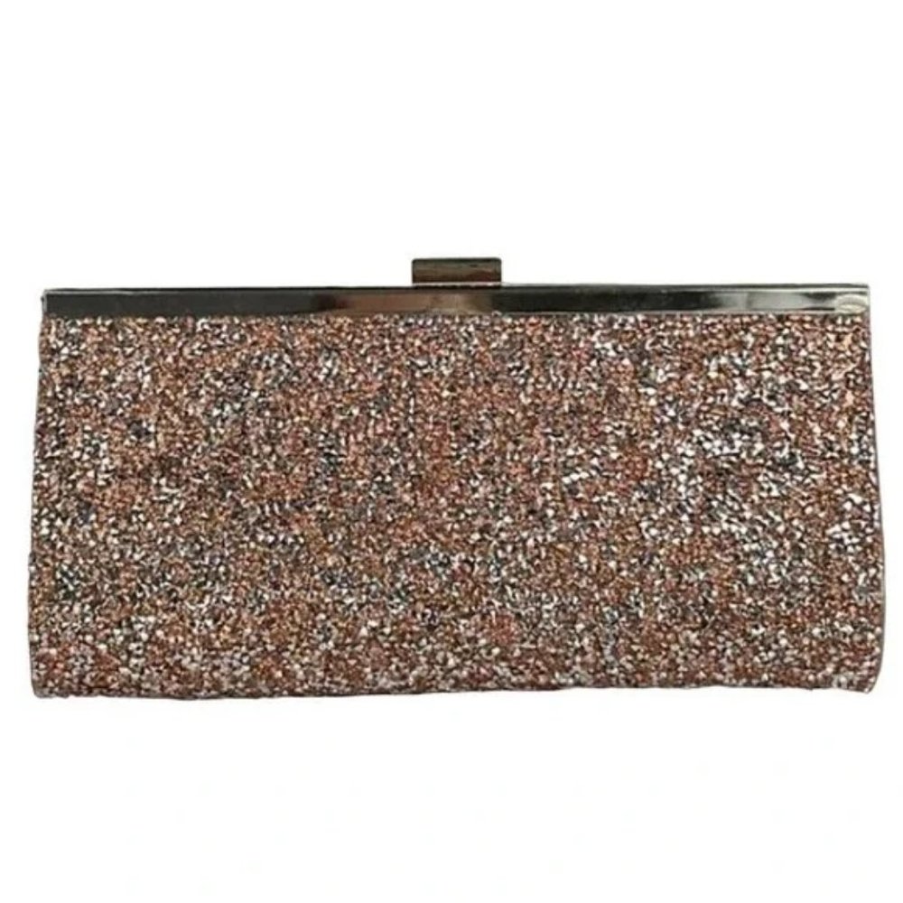 INC International Concepts Rose Gold Glitter Clutch
